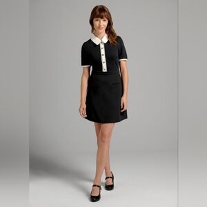 ModCloth Black White Classic Collared Academia Mini Dress Women's Plus Size 3X
